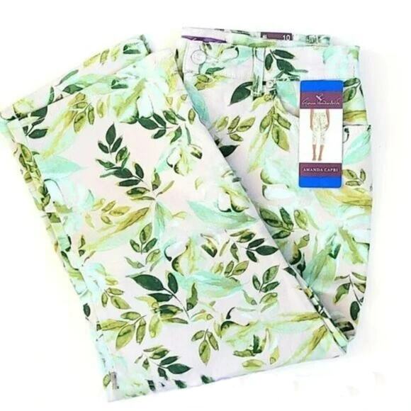 New Gloria Vanderbilt Women’s Plus Amanda Floral Print Jeans Summer Capri - Picture 5 of 7